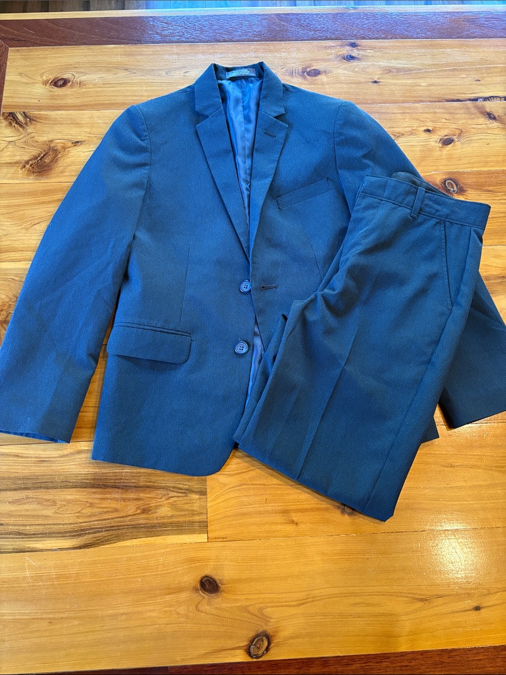 Boys Navy Two-Piece Suit Jacket & Pants